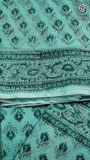 Aqua Green Floral Kota Doria Summer Cotton Saree
