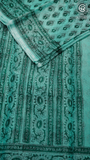 Aqua Green Floral Kota Doria Summer Cotton Saree