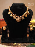 Aalaya Antique Gold Elephant Heritage Necklace Set