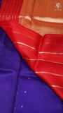 Blue & Red Pure Kora Organza Banarasi Silk Saree