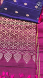 Royal Blue and Purple Handloom Pure Kanchipuram Silk Saree (Silk Mark Certified)