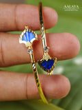 Aalaya Sapphire Petal Open Cuff Bangle