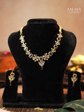 Aalaya  Amethyst Radiance Floral Necklace Set