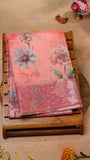 Peach & Multi Color Floral Kota Doria Saree