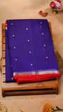 Blue & Red Pure Kora Organza Banarasi Silk Saree