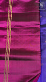 Royal Blue and Purple Handloom Pure Kanchipuram Silk Saree (Silk Mark Certified)