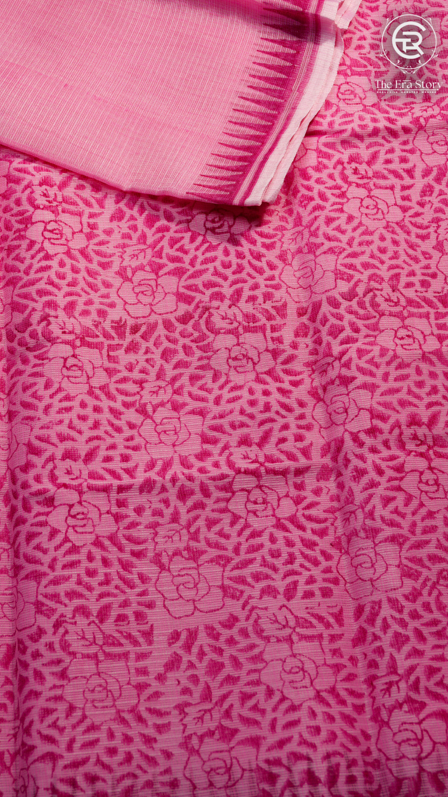 Pink Temple Kota Doria Summer Cotton Saree