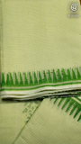 Pista Green Temple Kota Doria Summer Cotton Saree