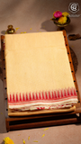 Yellow & Red Temple Kota Doria Summer Cotton Saree