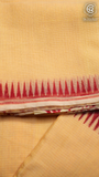 Yellow & Red Temple Kota Doria Summer Cotton Saree