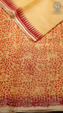 Yellow & Red Temple Kota Doria Summer Cotton Saree
