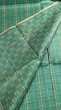 Green Floral Border Kantha Matka Tussar Silk Saree
