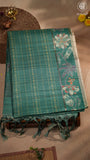 Green Floral Border Kantha Matka Tussar Silk Saree