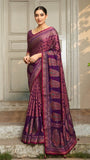 Purple Contemporary Banarasi Crepe Silk Saree