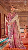 Pink Beige Festive Crepe Banarasi Silk Saree