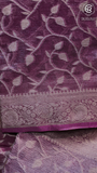 Purple and Silver Premium Tissue Silk Saree