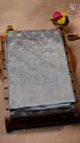 Grey and Silver Premium Tissue Silk Saree