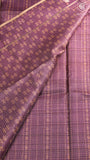 Plum Purple Floral Border Kantha Matka Tussar Silk Saree