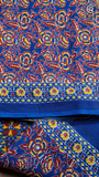 Blue Red & Yellow Mulmul Cotton Saree