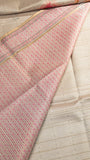 Mild Green Rose Floral Kantha Matka Tussar Silk Saree