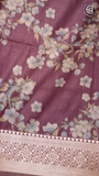 Purple and Gold Zari Weaved Floral Banarasi Silk Saree