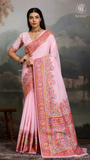 Pink & Multi Color Floral Pure Kashmiri Cotton Saree