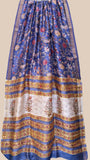 Blue Floral Handblocked Pure Maheshwari Cotton Sarees