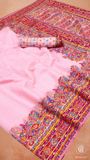 Pink & Multi Color Floral Pure Kashmiri Cotton Saree