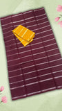 Maroon Line Patterned Sungadi Pure Cotton Saree