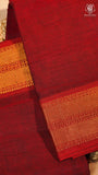 Maroon & Red Temple Border Handloom Narayanpet Cotton Saree