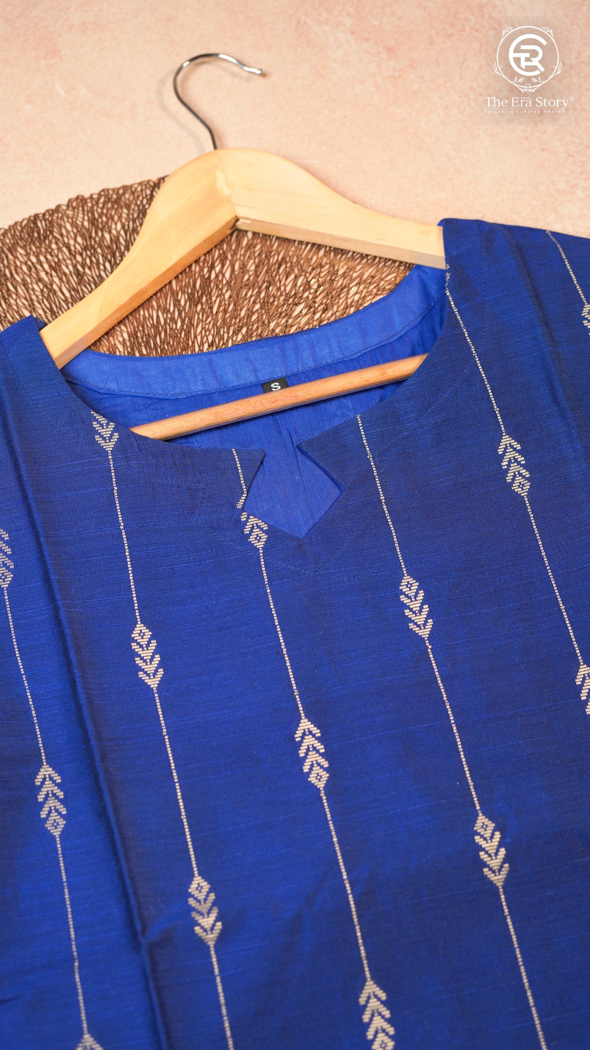 Blue Raw Silk Ready-to-Wear Kurti