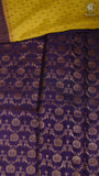 Yellow & Blue Pure Crepe Chiffon Banarasi Silk Saree