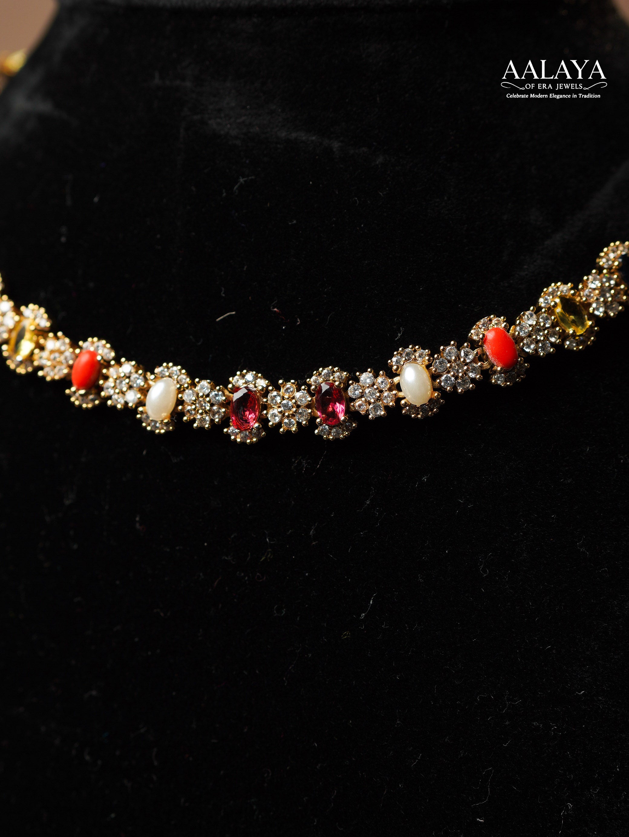 Aalaya Navarathna Radiance Floral Necklace