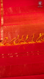 Crimson Red Diamond Butta Zari Handloom Pure Maheshwari Silk Saree