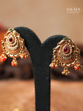 Aalaya Antique Gold Floral Heritage Necklace Set