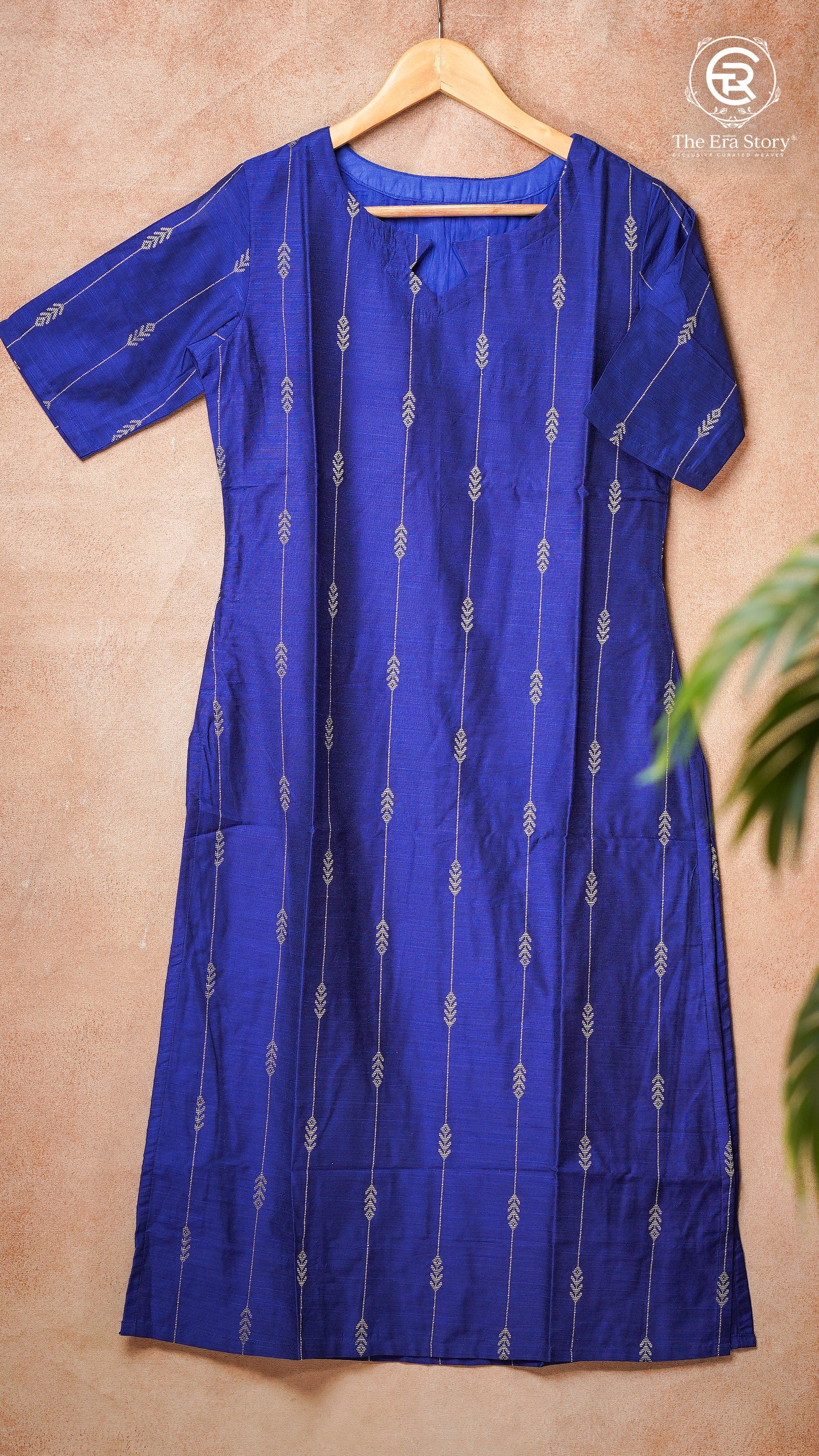 Blue Raw Silk Ready-to-Wear Kurti