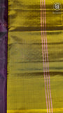 Electric Violet and Lemon Green Handloom Pure Kanchipuram Silk Saree (Silk Mark Certified)