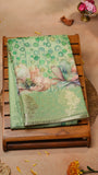 Green Lotus Floral Kota Doria Saree