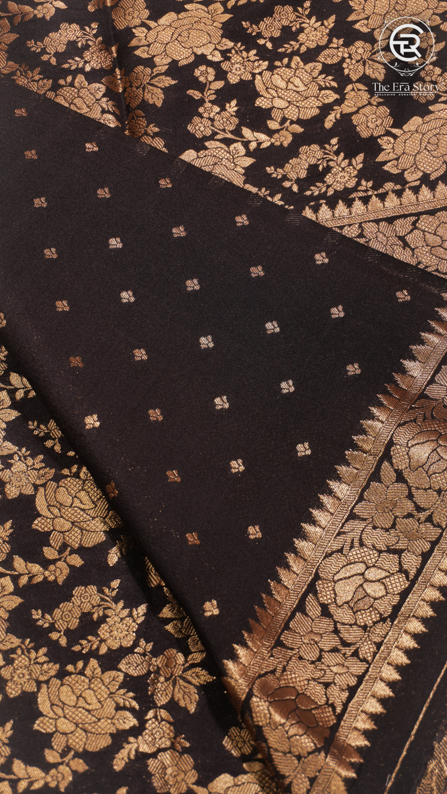 Black Khadi Georgette Banarasi Saree