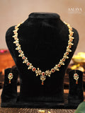 Aalaya Ruby Radiance Floral Necklace Set