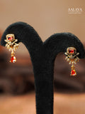 Aalaya Ruby Radiance Floral Necklace Set