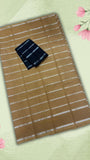 Beige Line Patterned Sungadi Pure Cotton Saree