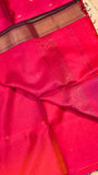 Pink Purple Ombre Zari Leaf Butta Handloom Pure Maheshwari Silk Saree