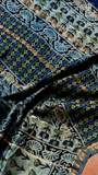 Blue Ombre Floral Handblocked Pure Maheshwari Cotton Sarees