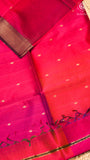 Pink Purple Ombre Zari Leaf Butta Handloom Pure Maheshwari Silk Saree