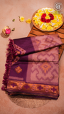Purple Pochampally Ikat Soft Silk Saree