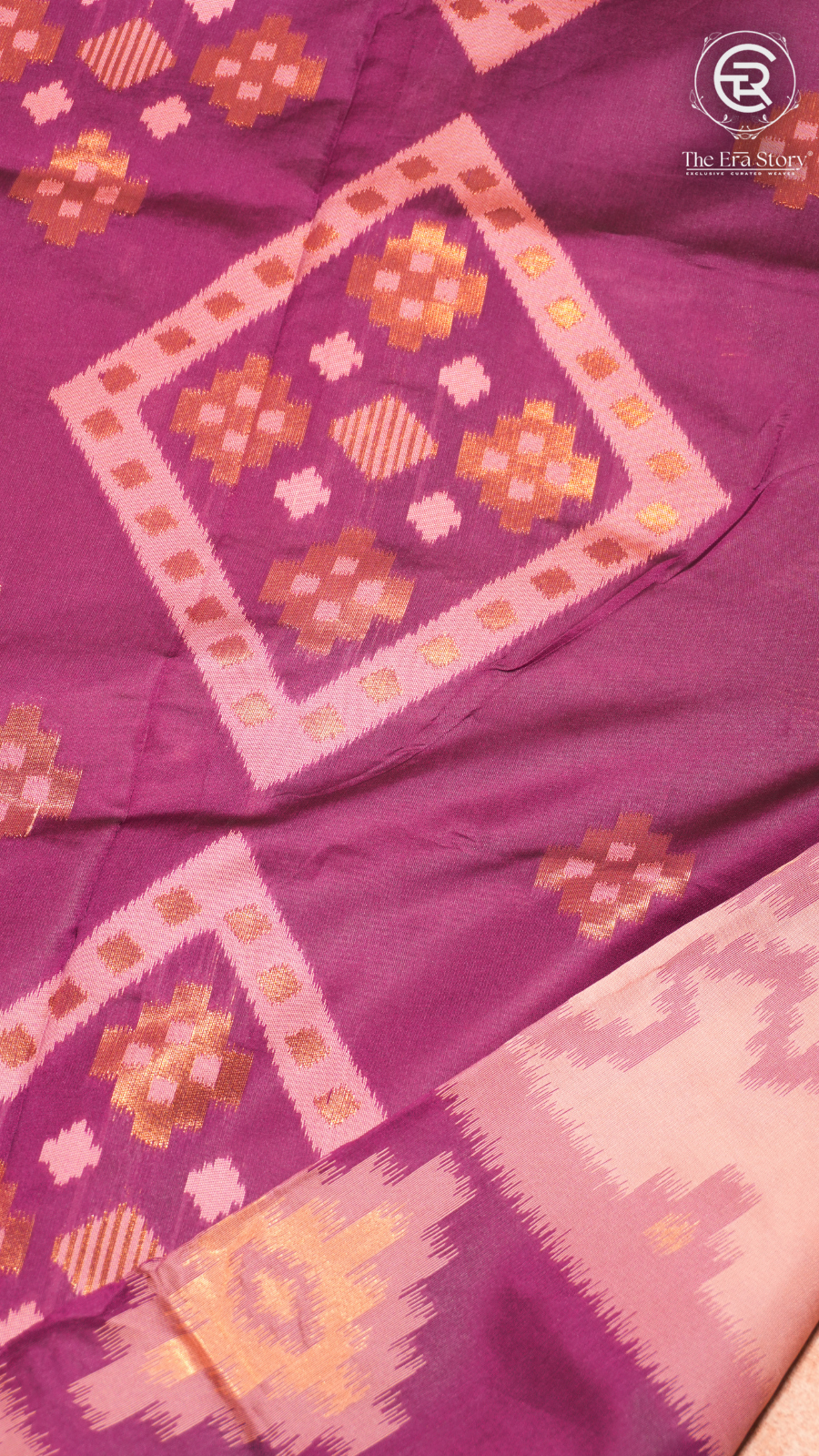 Purple Pochampally Ikat Soft Silk Saree