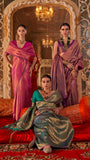 Green and Gold Handloom Zari Weaving Banarasi Silk Saree