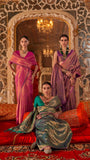 Purple and Gold Handloom Zari Weaving Banarasi Silk Saree
