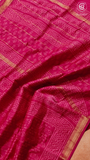 Ruby Pink Floral Handblocked Pure Maheshwari Cotton Sarees